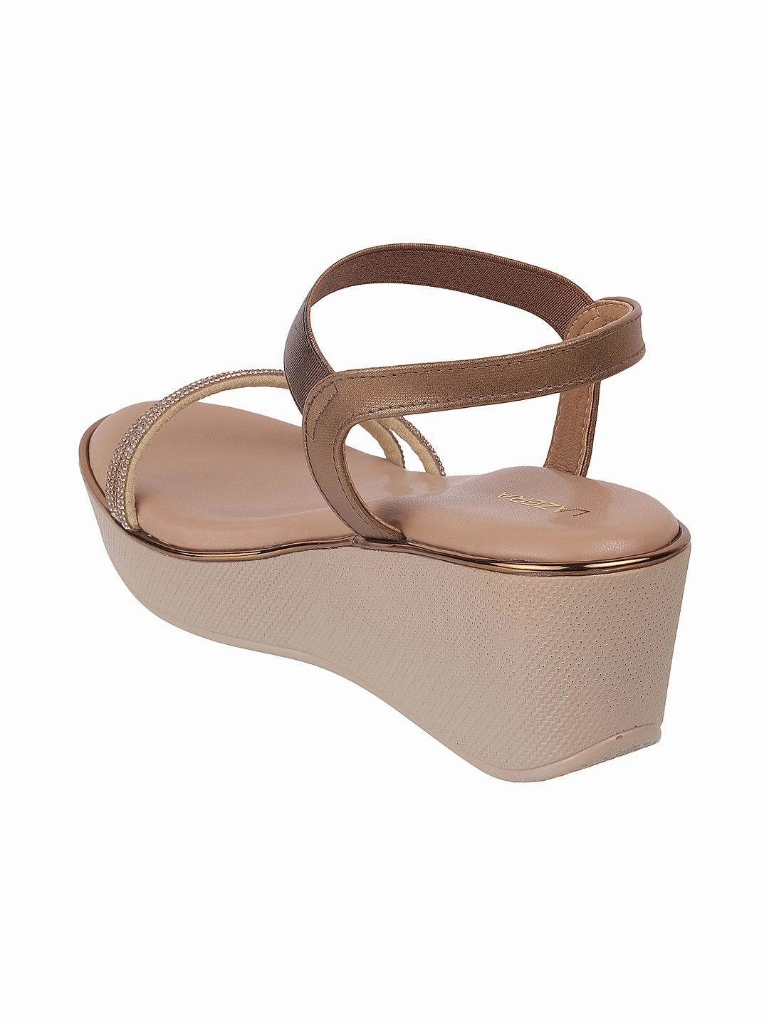 Women's Glitter Strap Wedge Sandals (1489)