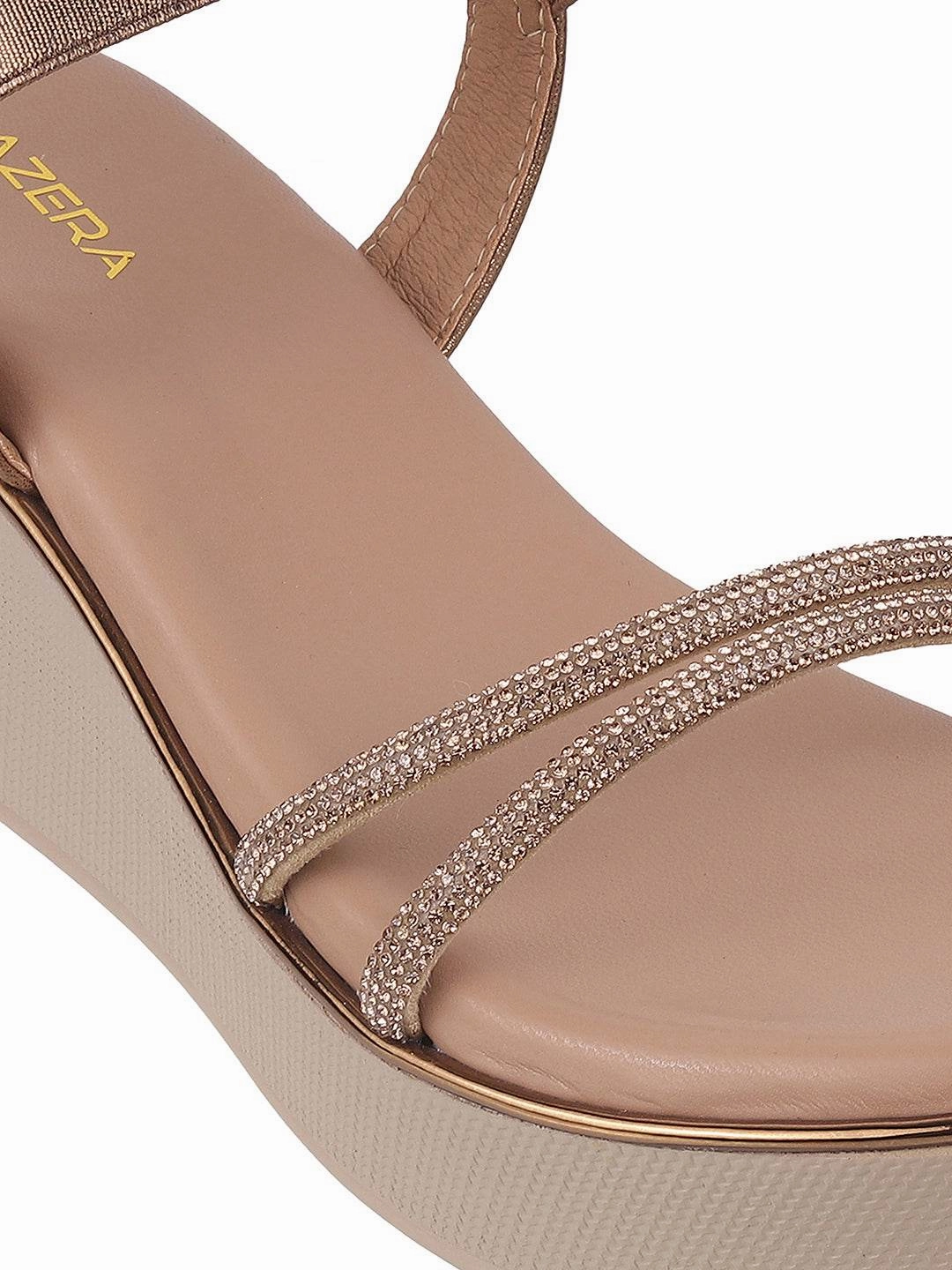 Women's Glitter Strap Wedge Sandals (1489)