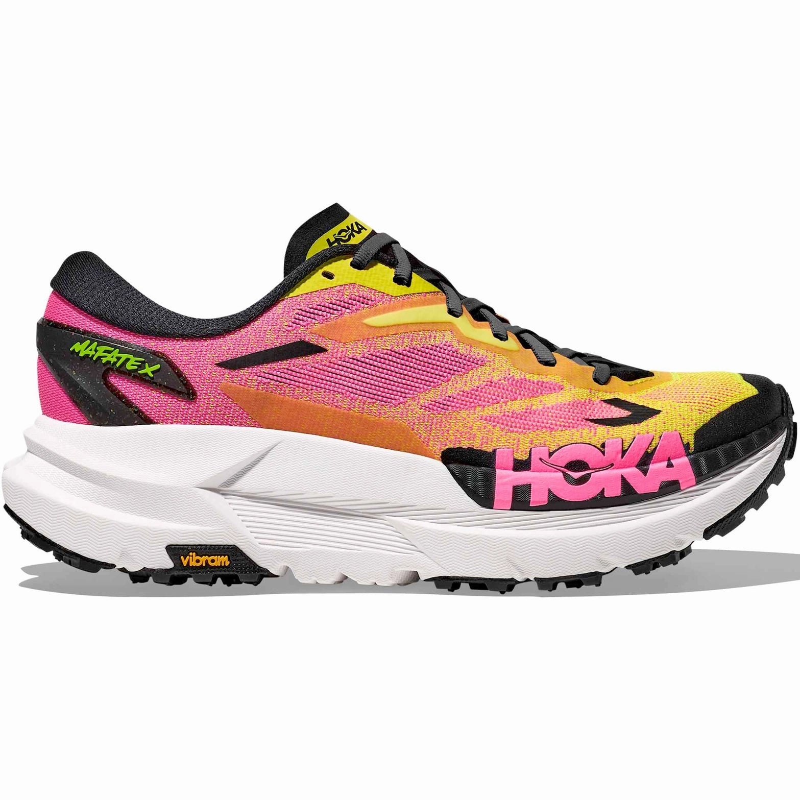 Women's Mafate X Trail Running Shoes Neon Hoka Citrus / Neon Rose Shoes Military Discount