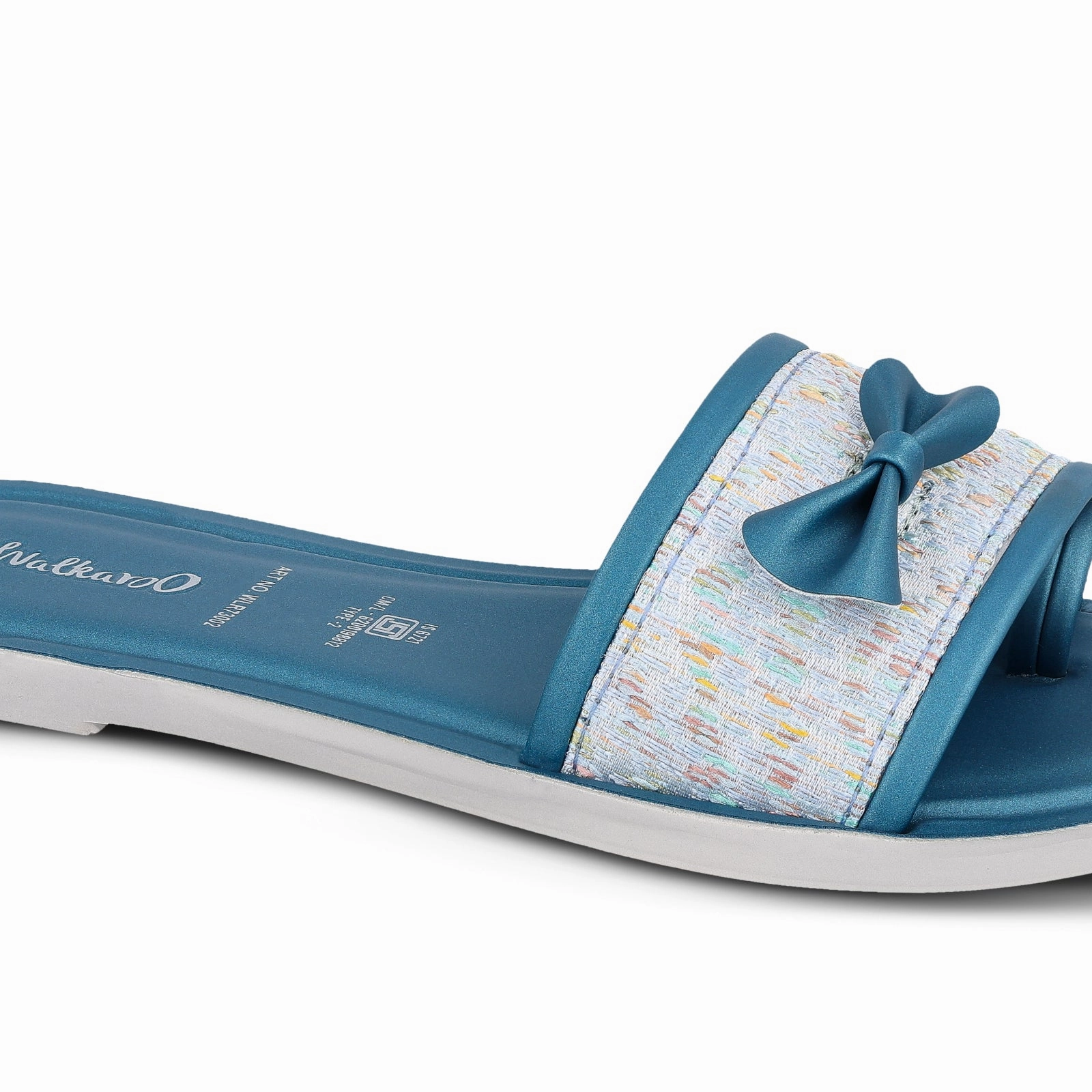 Women's Slide Sandals - WLR73002 Peacock Blue Sandals With Socks