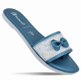 Voya Infinity Sandals Women's Slide Sandals - WLR73002 Peacock Blue