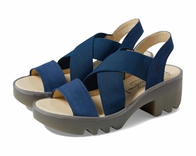 Chypre Sandals Women's Taji502Fly Leather Slingback Sandal In Blue