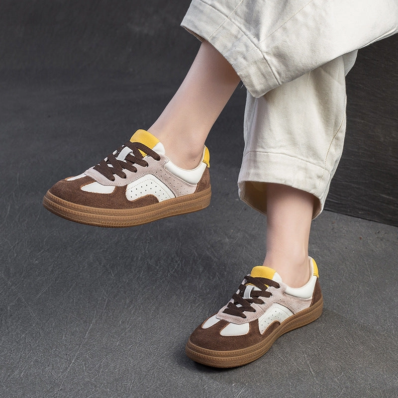 Womenn Fashion Leather Flat Casual Training Sneakers Train Running Shoes