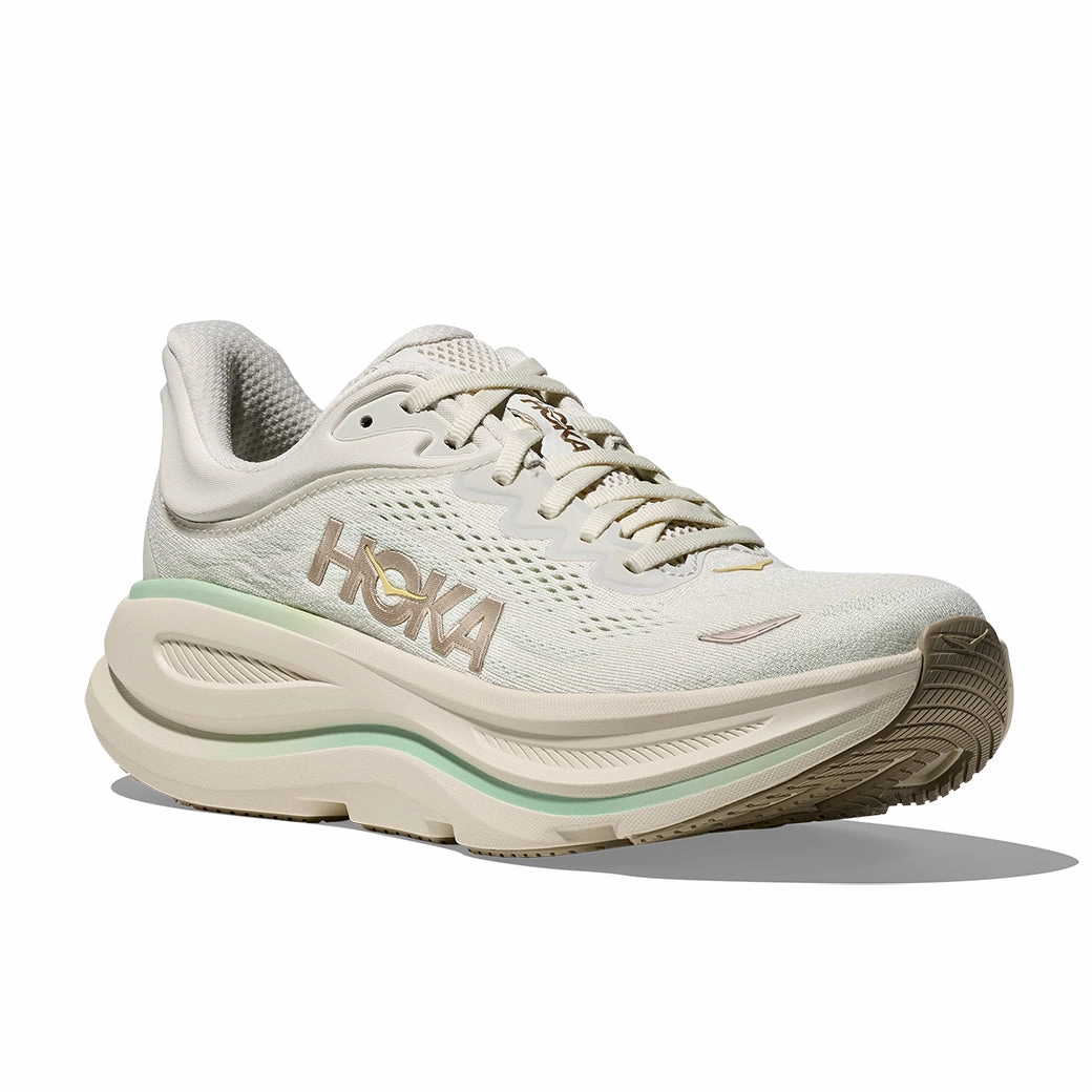 New Braunfels Womens Hoka Bondi 9 Wide in Truffle Salt/Sea Glass