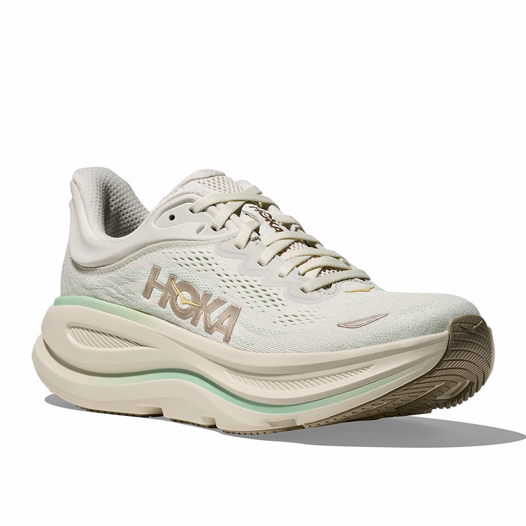 Womens Hoka Bondi 9 Wide in Truffle Salt/Sea Glass Discount Store