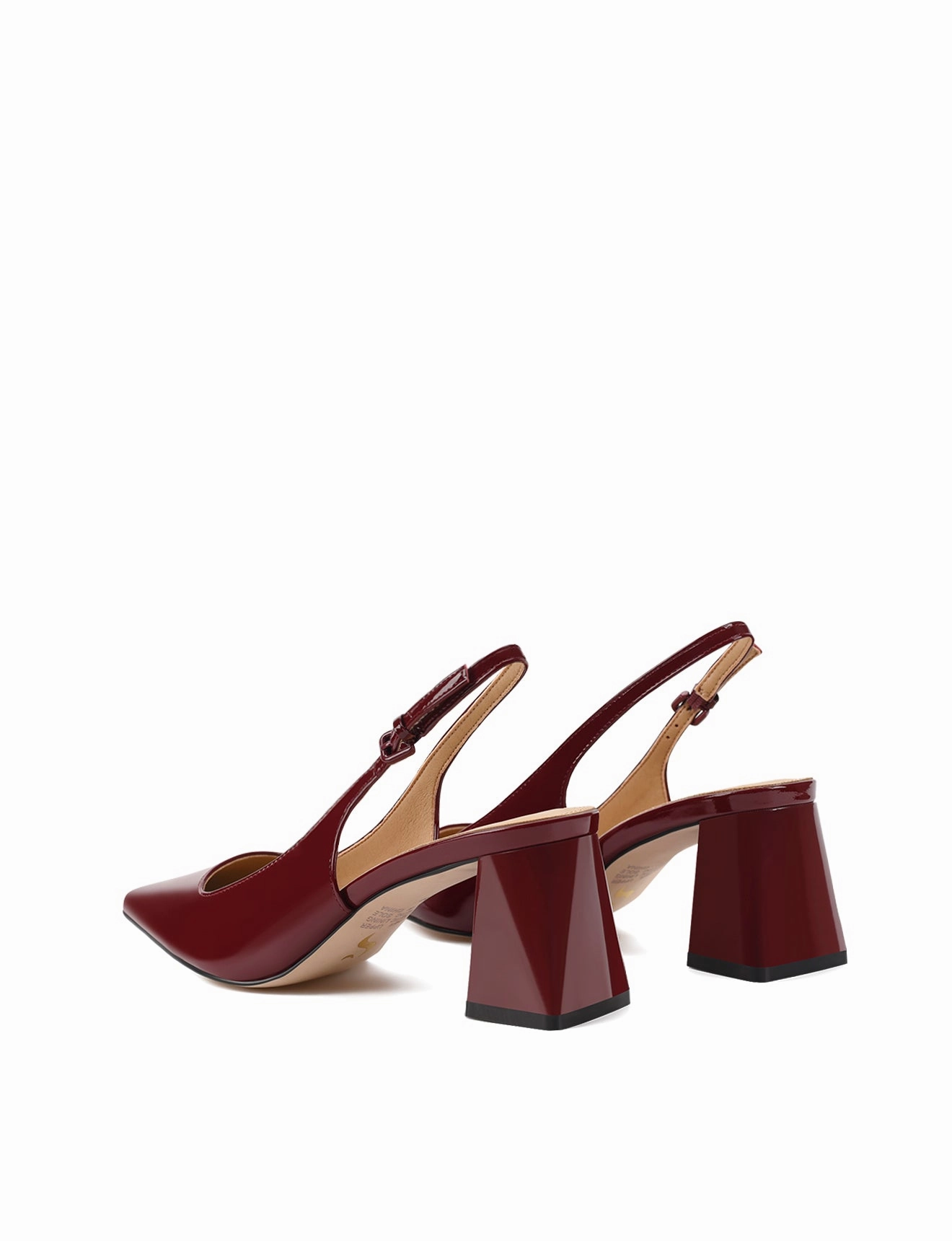 Yarra Pointed Toe Slingbacks - Red Wine Patent Leather