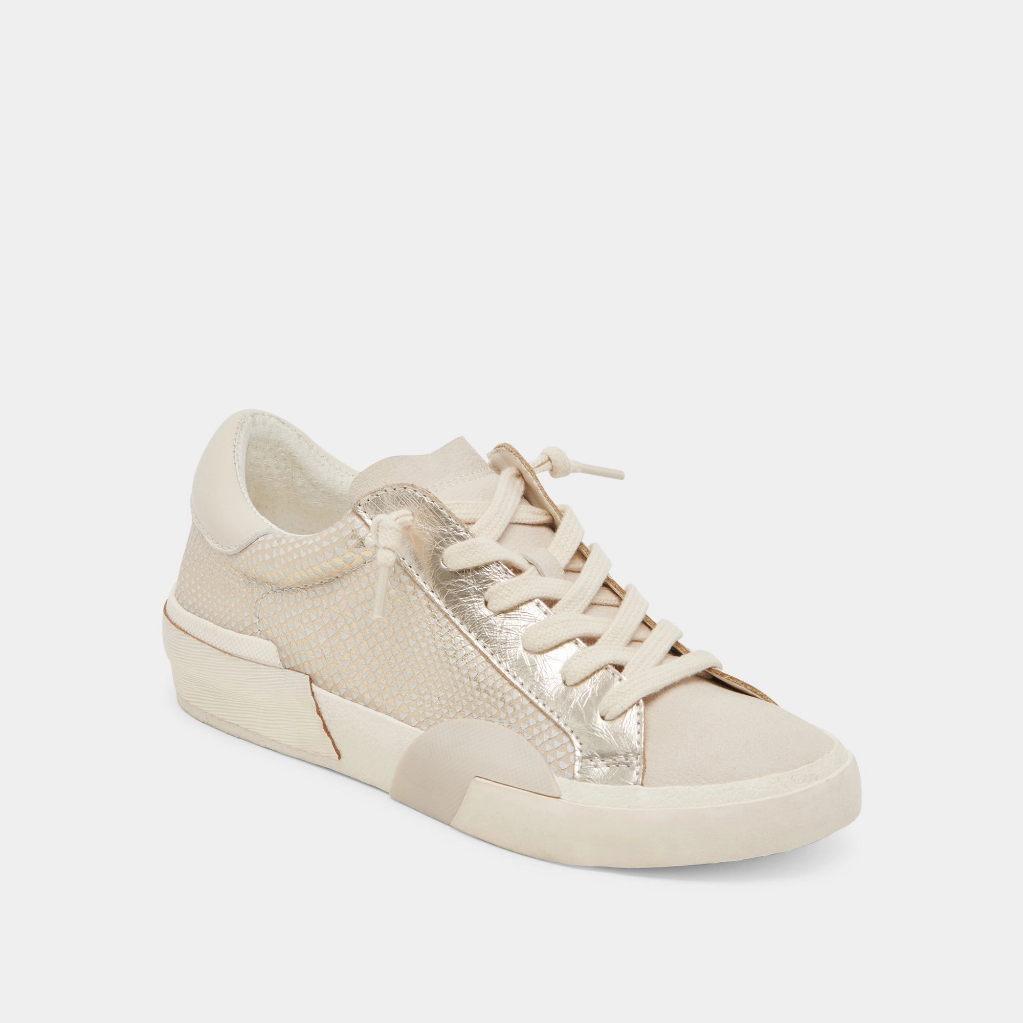 ZINA SNEAKERS CHAMPAGNE EMBOSSED LEATHER