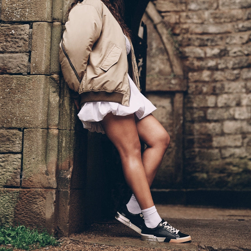 ZINA SNEAKERS ONYX EMBOSSED LEATHER