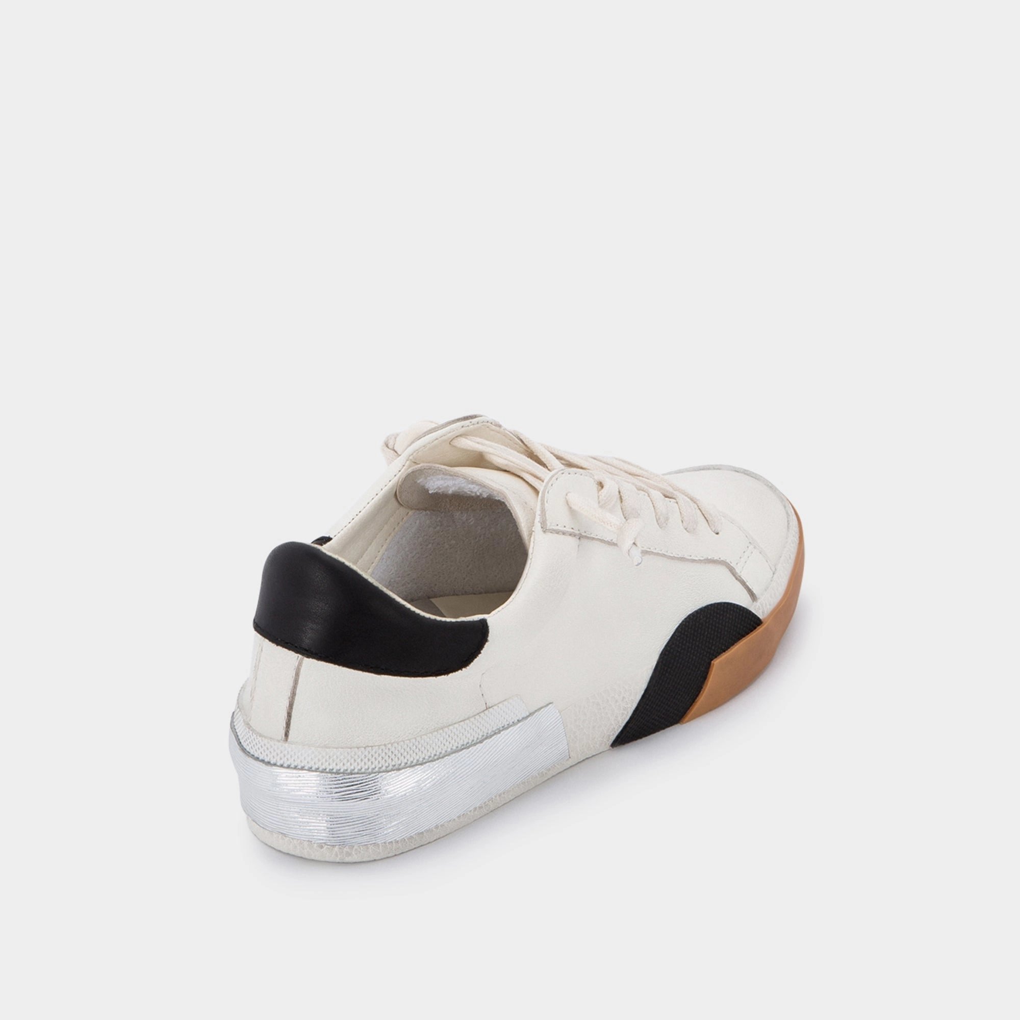 ZINA SNEAKERS WHITE BLACK LEATHER - re:vita Insoles For Sneakers