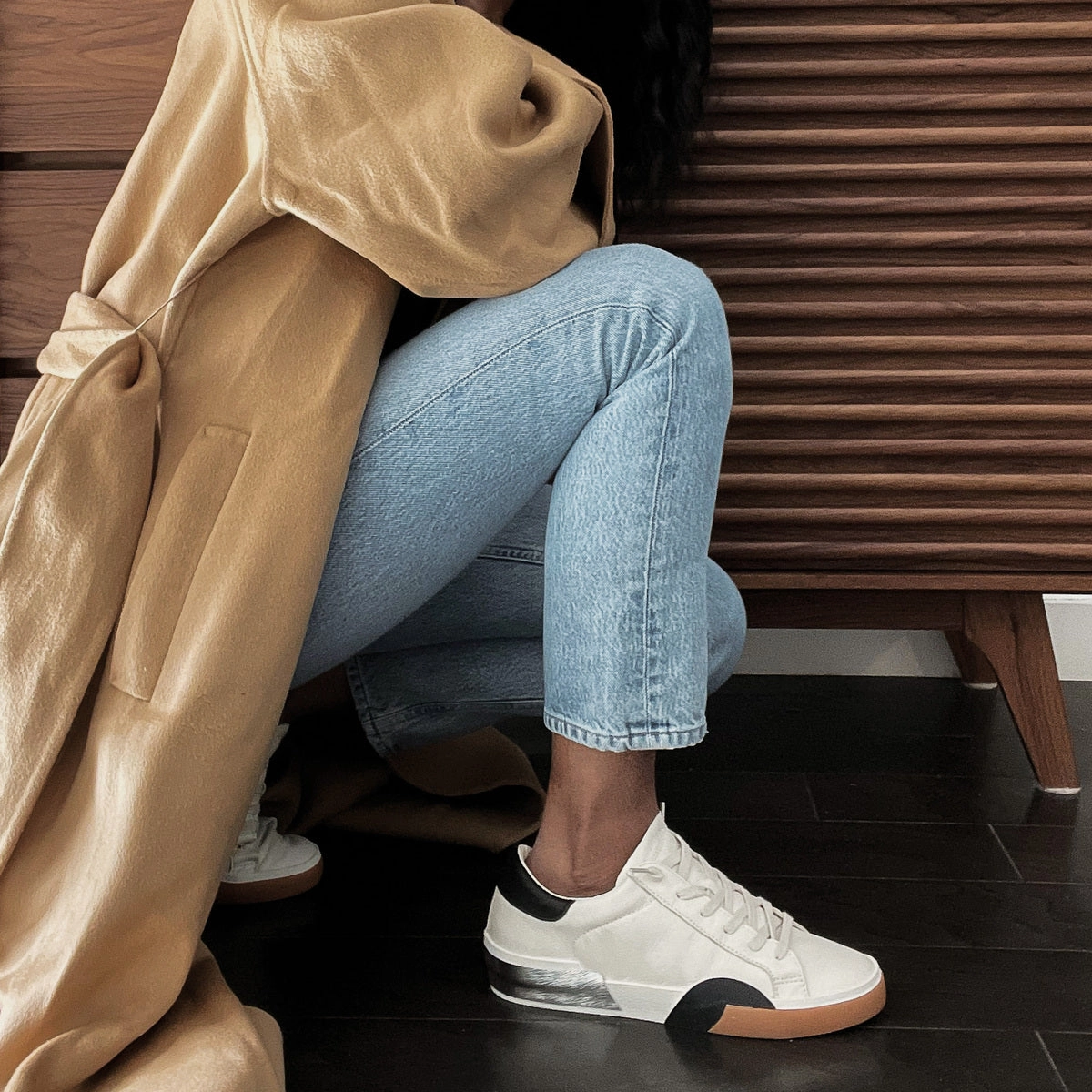 Sneakers Margiela ZINA SNEAKERS WHITE BLACK LEATHER - re:vita